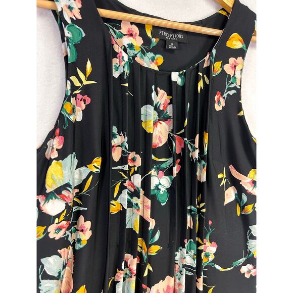 Woman's Perceptions New York Black Floral Shift Dress. - Size 12 Semi Formal - Picture 6 of 11